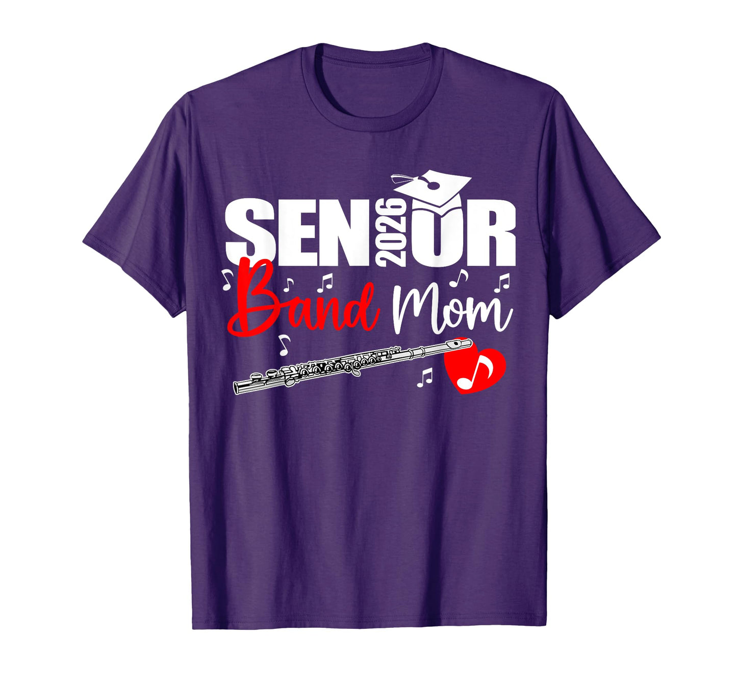 Senior Band Mom 2026 Marching Band Class of 2026 Flute T-Shirt