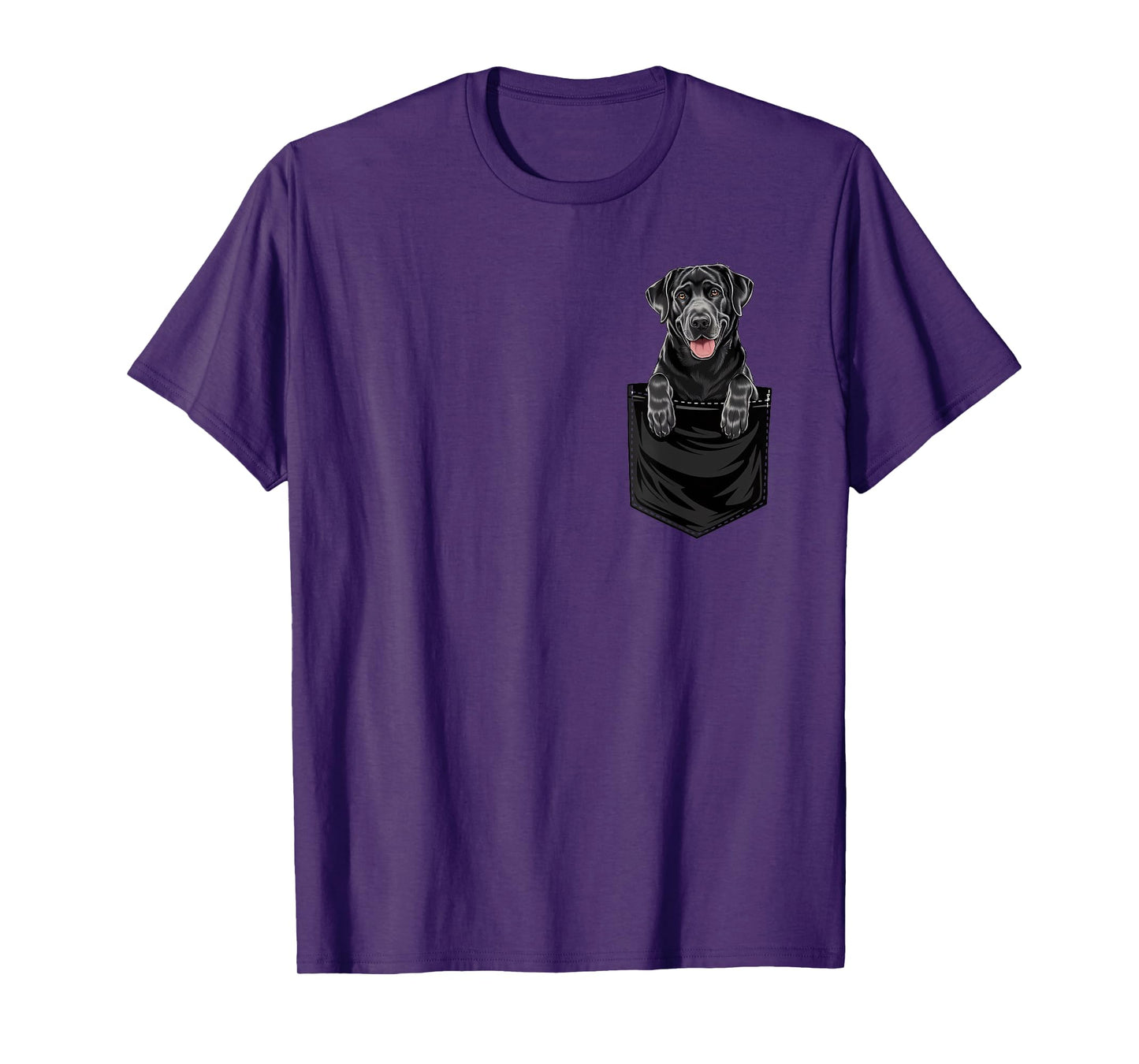 Funny Black Labrador In Pocket Dog Mom Dad T-Shirt
