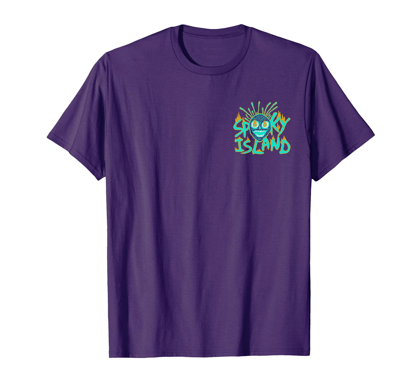 Retro Spooky Skull Funny Halloween 2 Sided T-Shirt