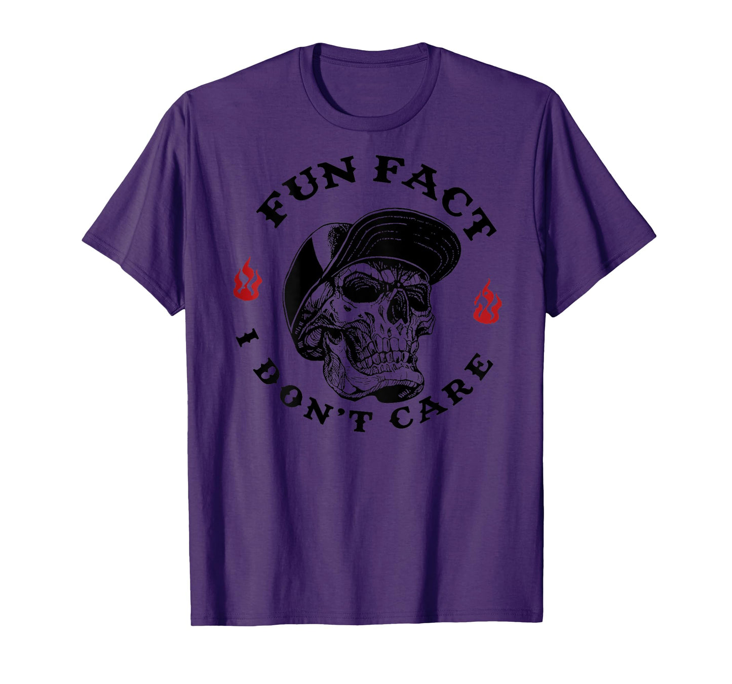 Funny Fun Fact I Don't Care Skeleton (On Back) T-Shirt