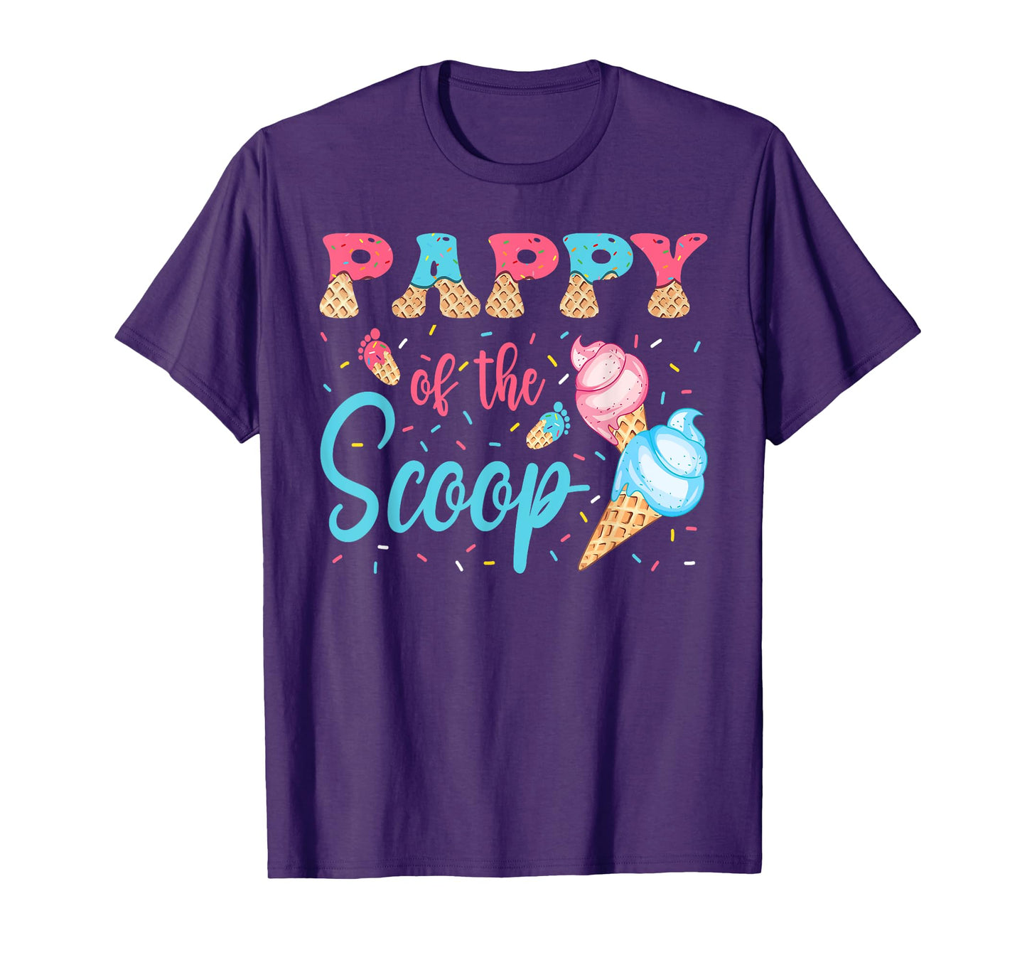 Pappy Of The Scoop Ice Cream Gender Reveal Baby Shower T-Shirt