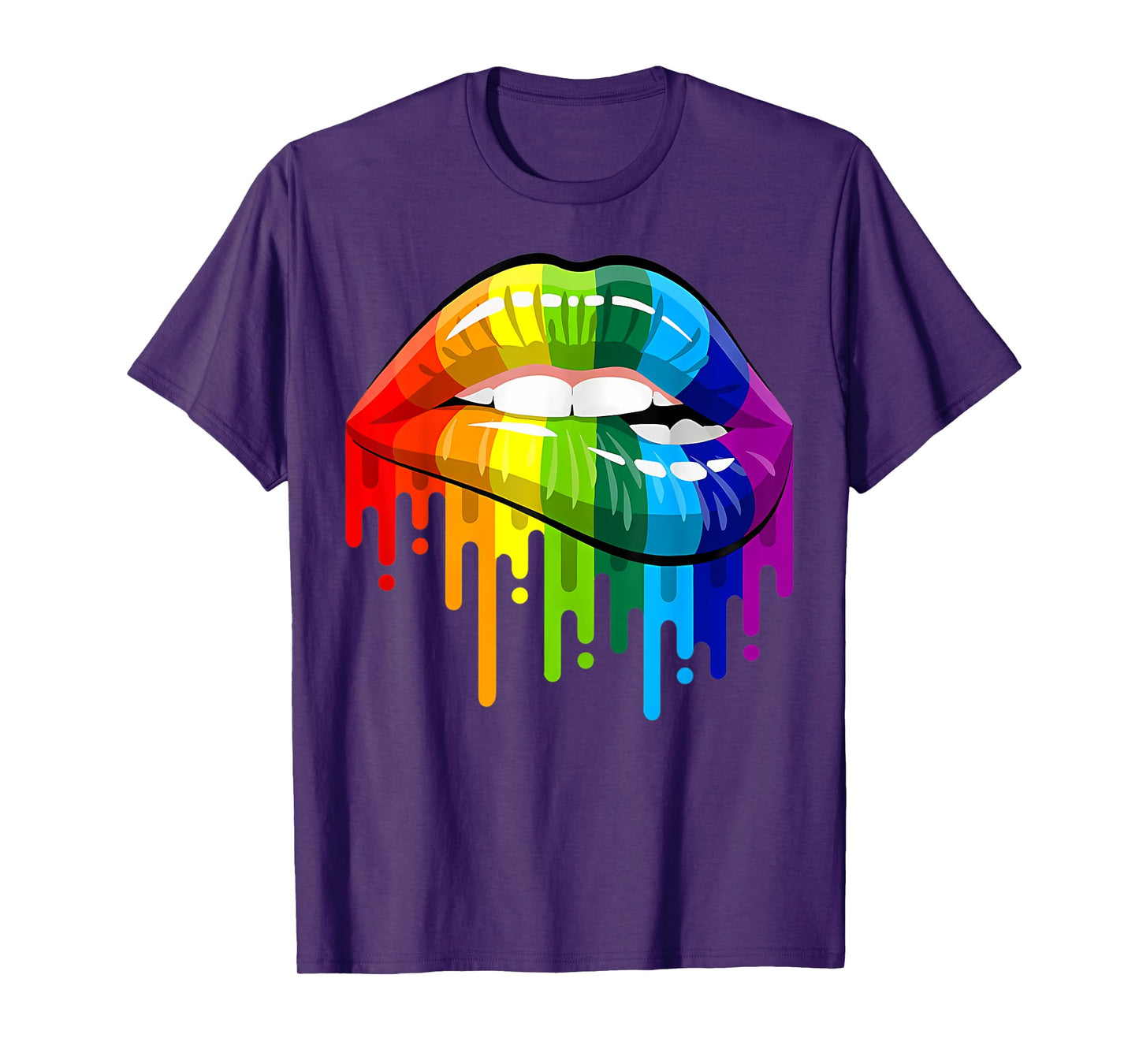 LGBT Rainbow Lip Gay Pride Funny Sexy Cool Lesbian Pride T-Shirt