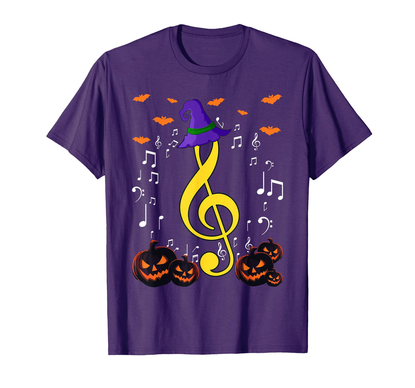 Music Note Pumpkin Fall Music Teacher Halloween Costume T-Shirt