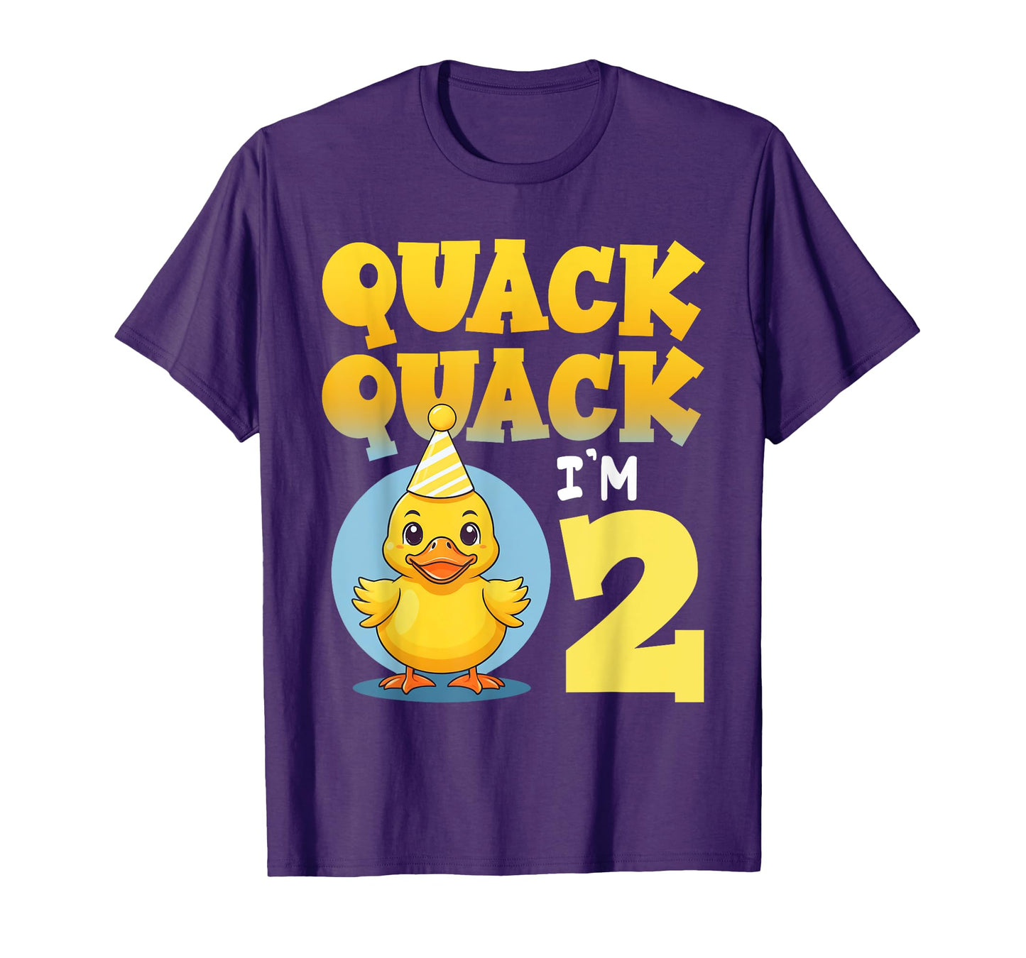 Quack Quack I'm 2 Year Old 2nd Birthday Duck Boys Girls Kids T-Shirt