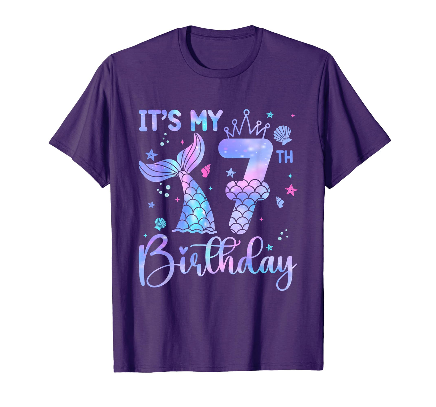 Mermaid Birthday Girl 7 Year Old It's My 7th Bday Mermaid T-Shirt