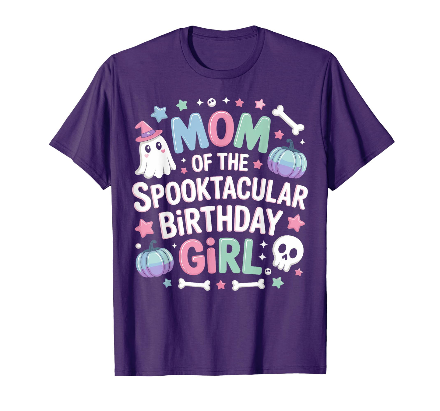 Mom of Spooktacular Birthday Girl Spooky Ghost Halloween T-Shirt