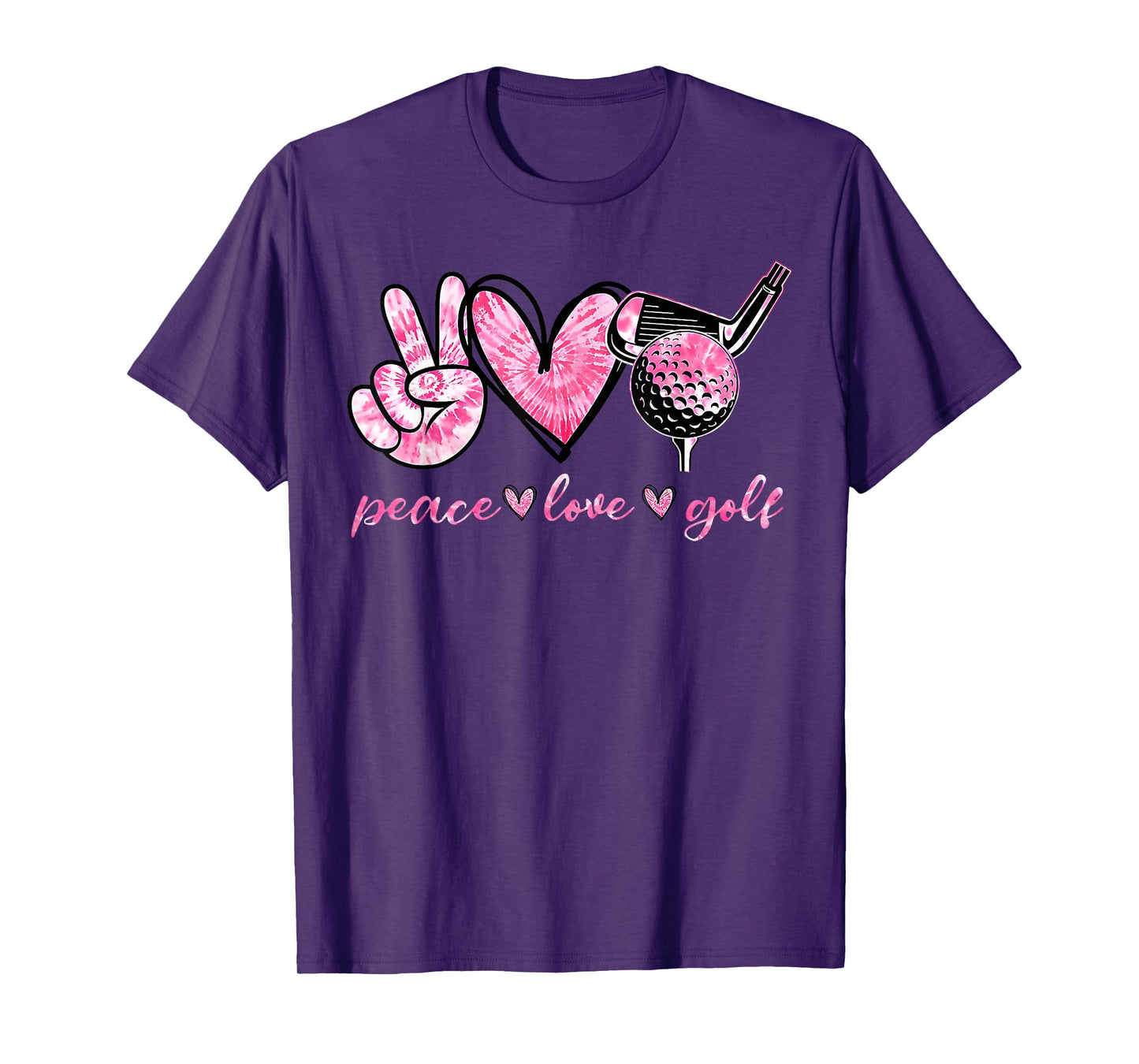 Funny Peace Love Golf Player Sport Lovers T-Shirt