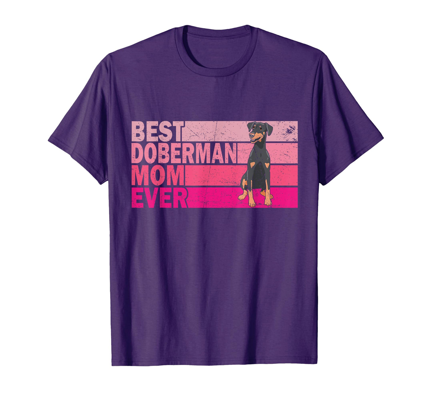 Best Natural Ear Doberman Dog Mom Ever Pink Vintage T-Shirt
