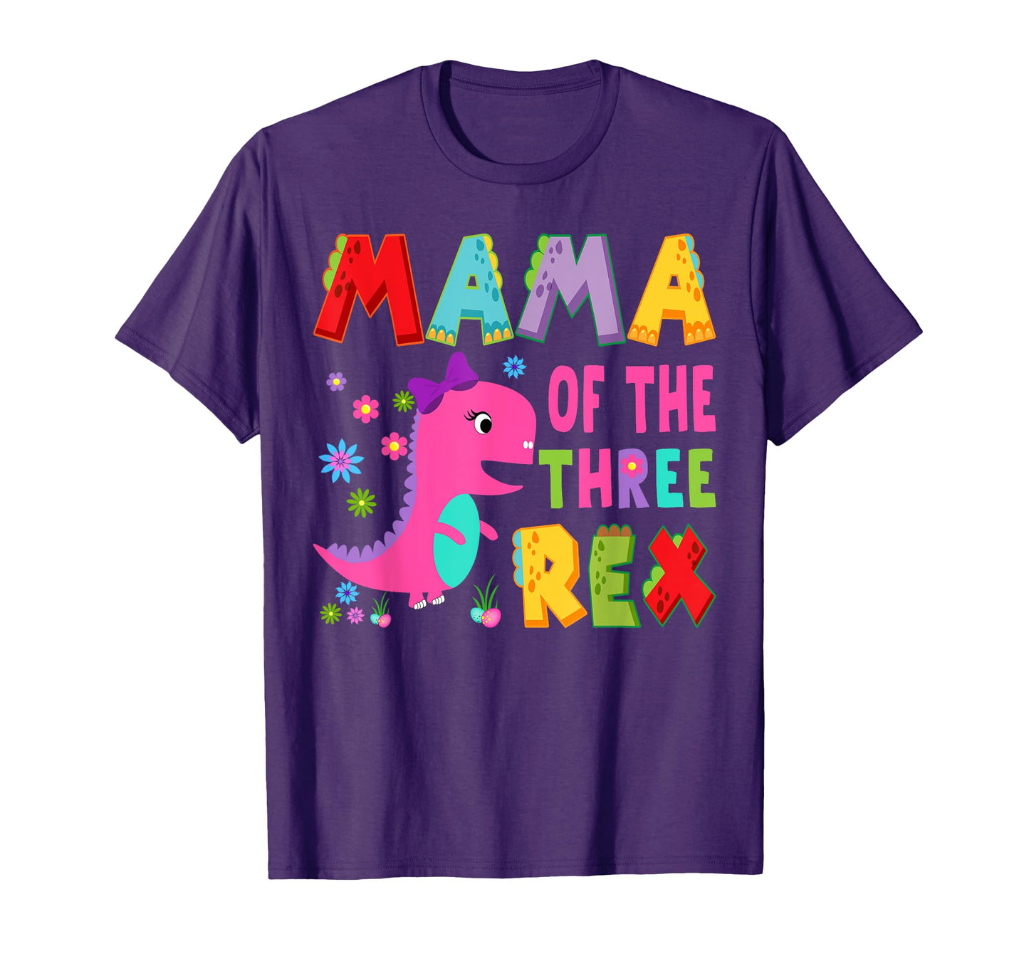 Mama Of The Three Rex 3Rd Birthday Boy Dinosaur T-Rex T-Shirt