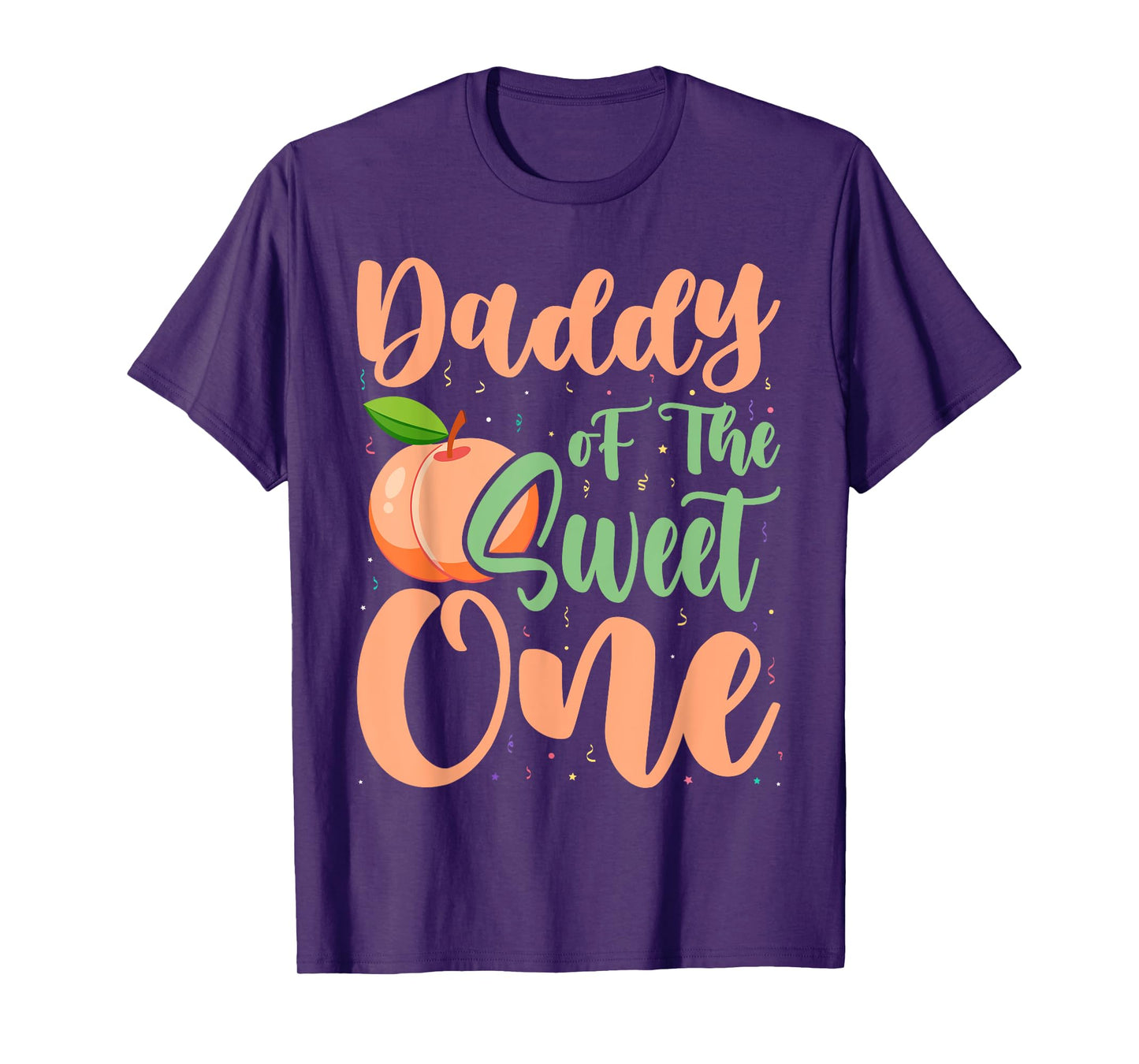 Daddy of The Sweet One Peach 1st Birthday on Peach T-Shirt