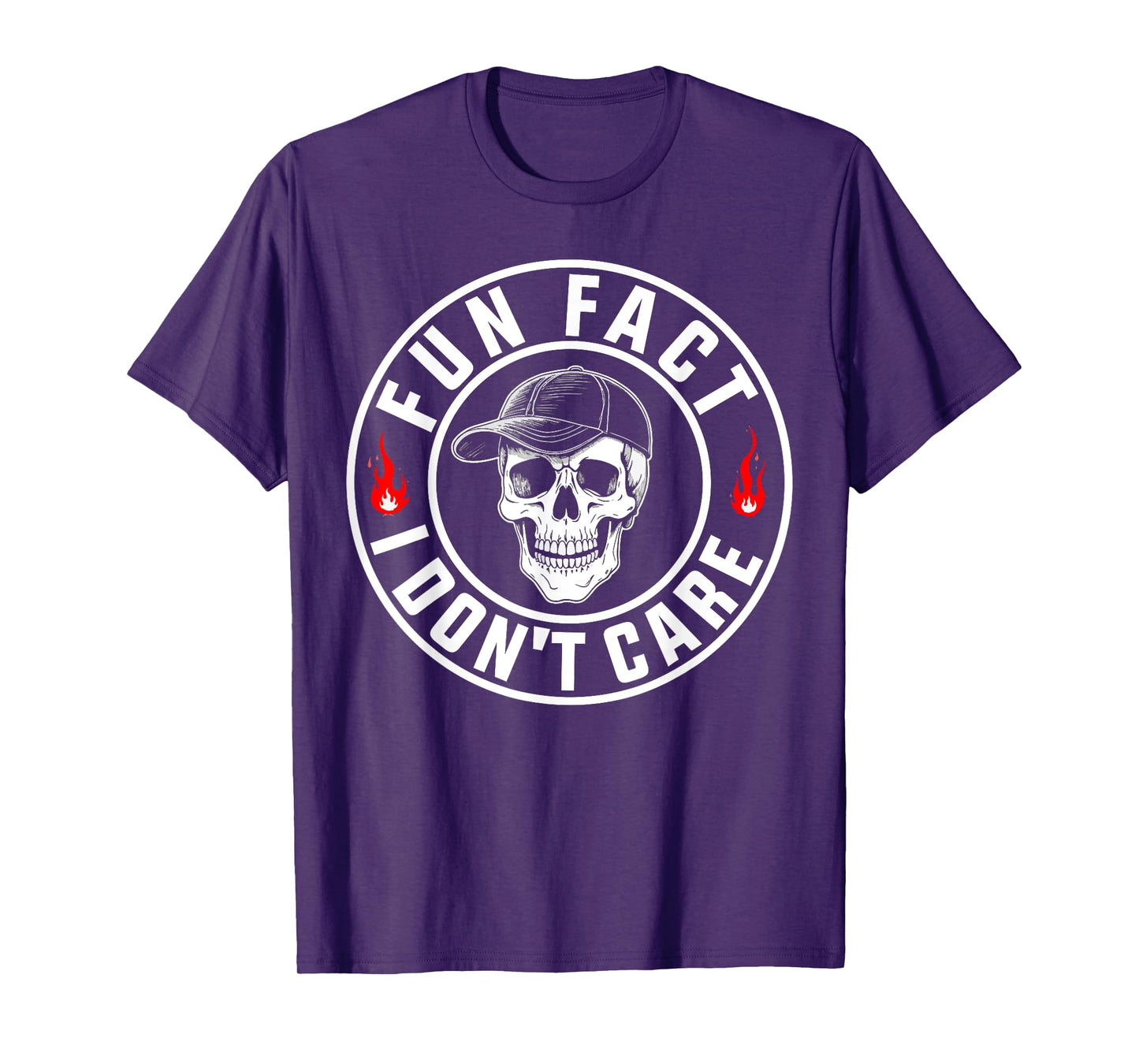 Fun Fact I Don't Care Skeleton Sarcastic Adult Humor T-Shirt