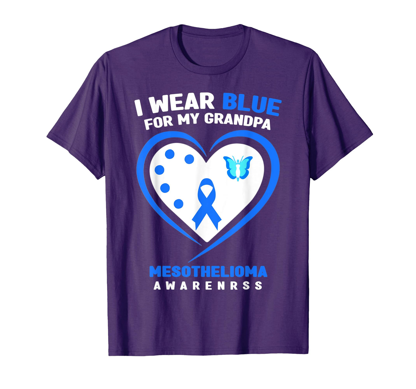 I Wear Blue For My Grandpa Mesothelioma Awareness T-Shirt