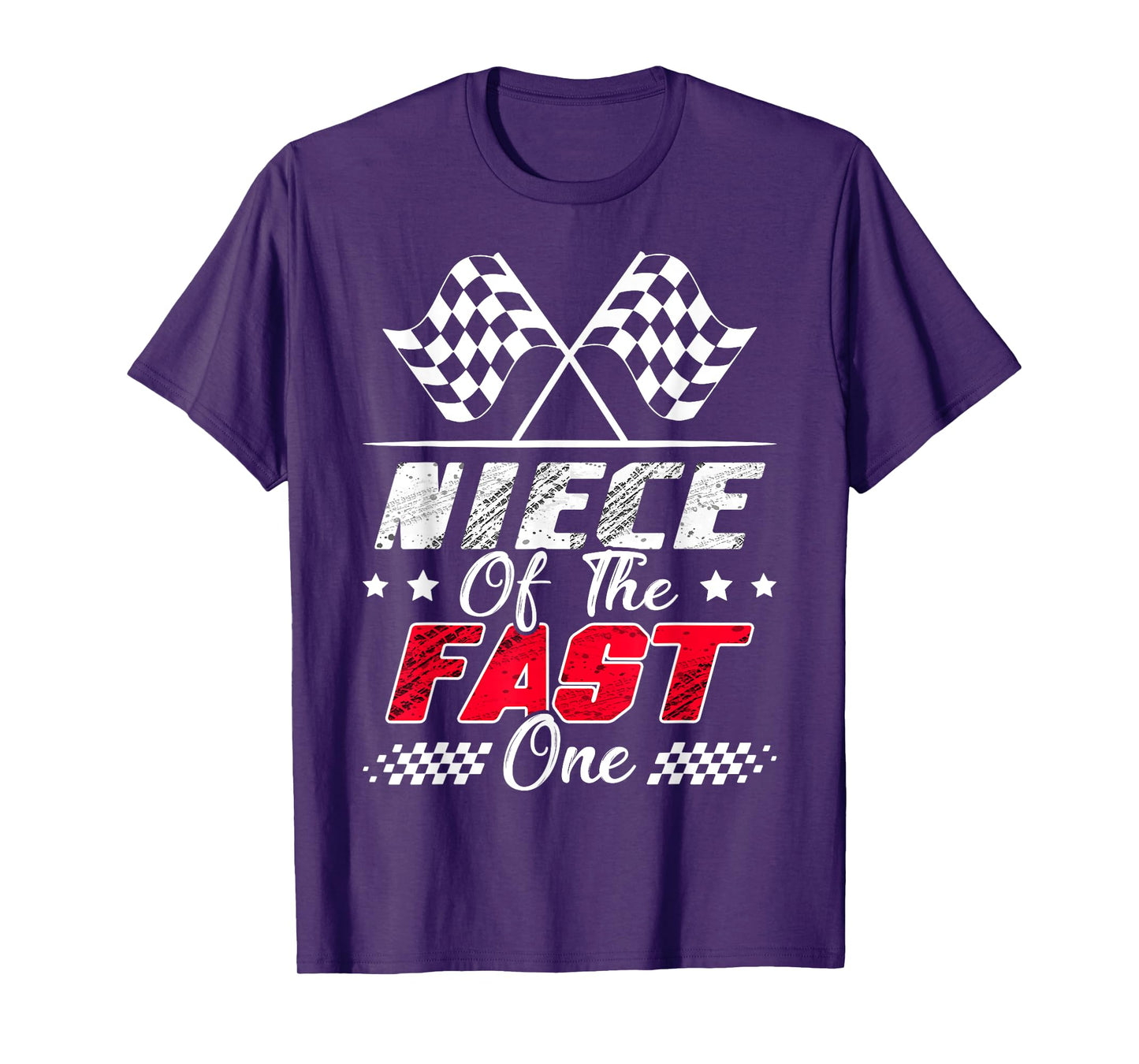 Niece Of The Fast One First Birthday Racing Car Family T-Shirt