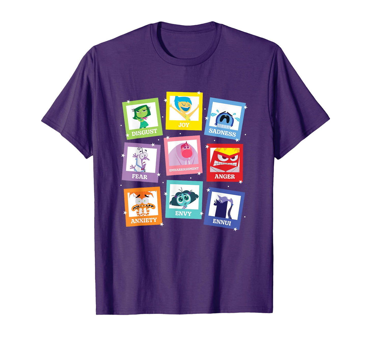 Disney Pixar Inside Out 2 Iconic Characters Big Chest Panels T-Shirt