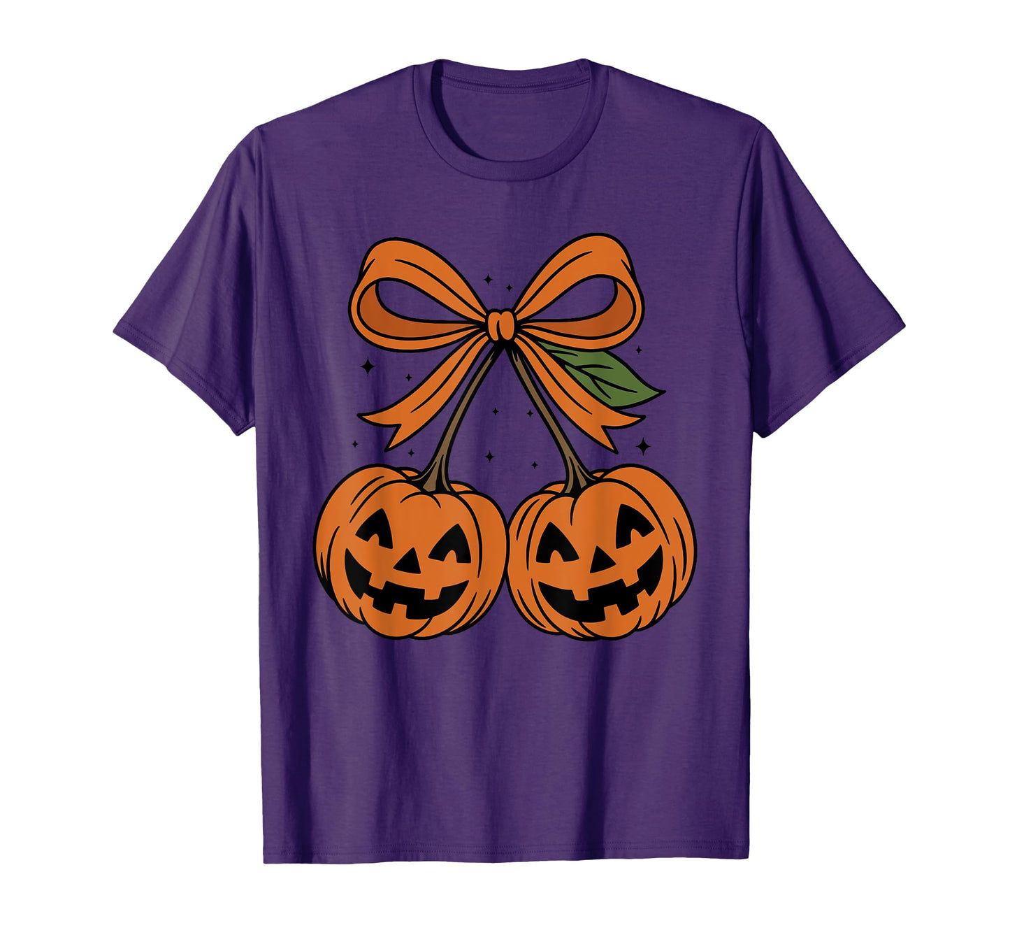 Pumpkin Cherries Autumn Girly Halloween Fall T-Shirt
