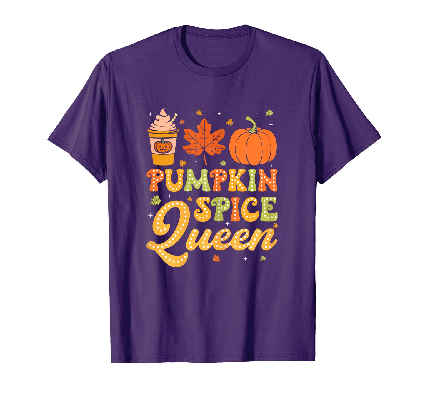 Groovy Pumpkin Spice Queen Halloween Thanksgiving Fall Girls T-Shirt