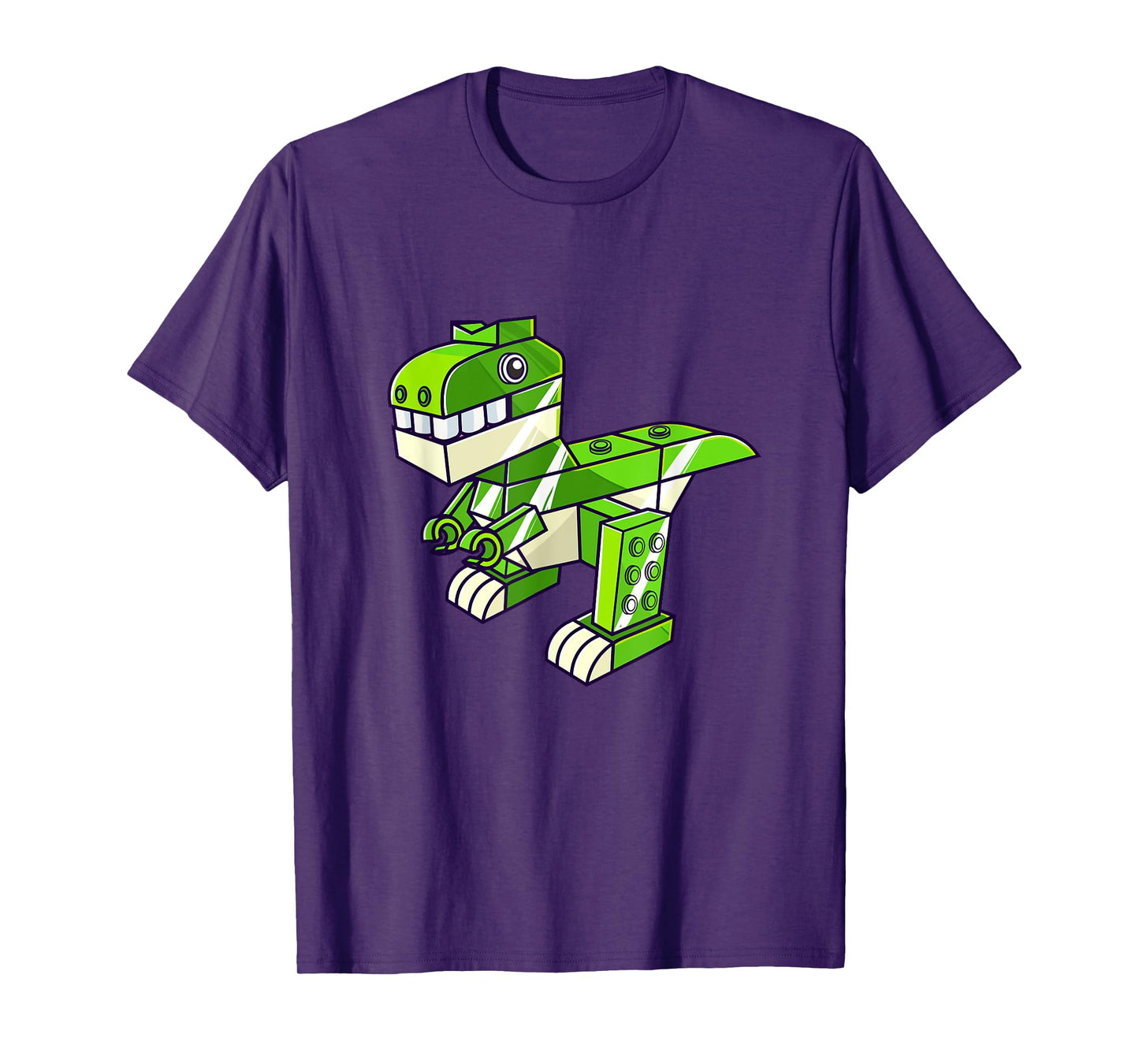 Dinosaur T Rex Master Builder Building Blocks Boys Kids T-Shirt