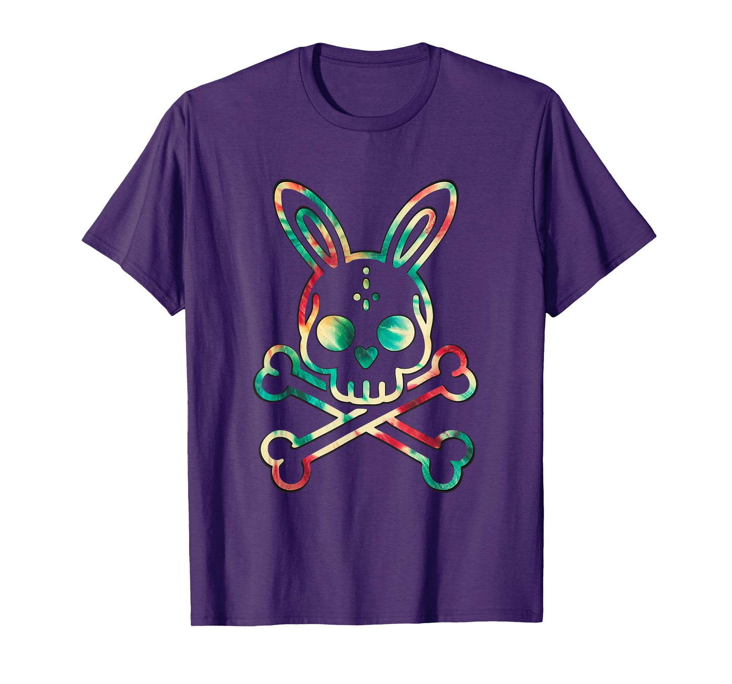 Bunny Skull Rabbit Bunny Skeleton Crossbones Tie Dye Men T-Shirt