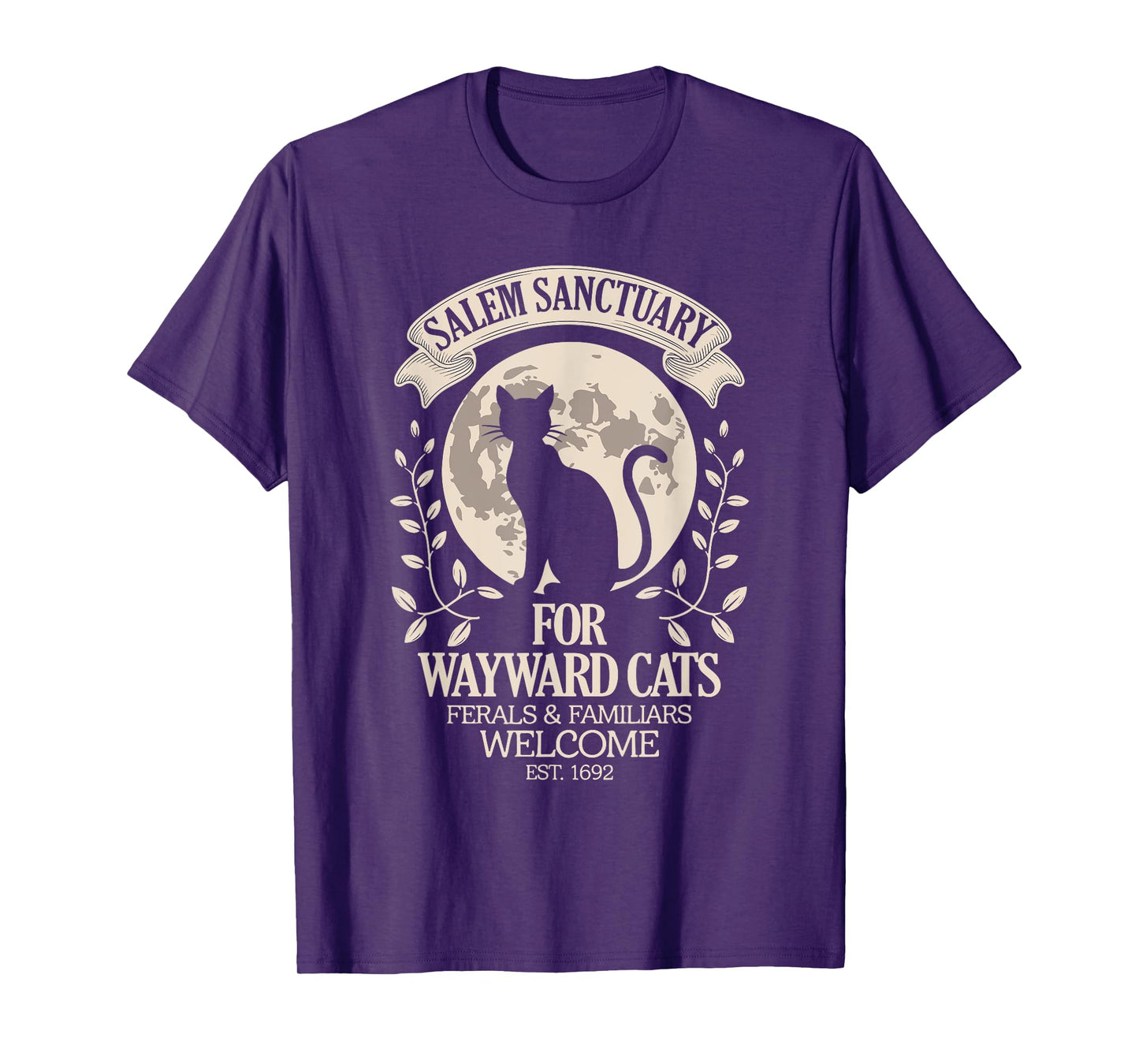 Salem Sanctuary For Wayward Cats Black Cat Halloween Men Women Kids T-Shirt