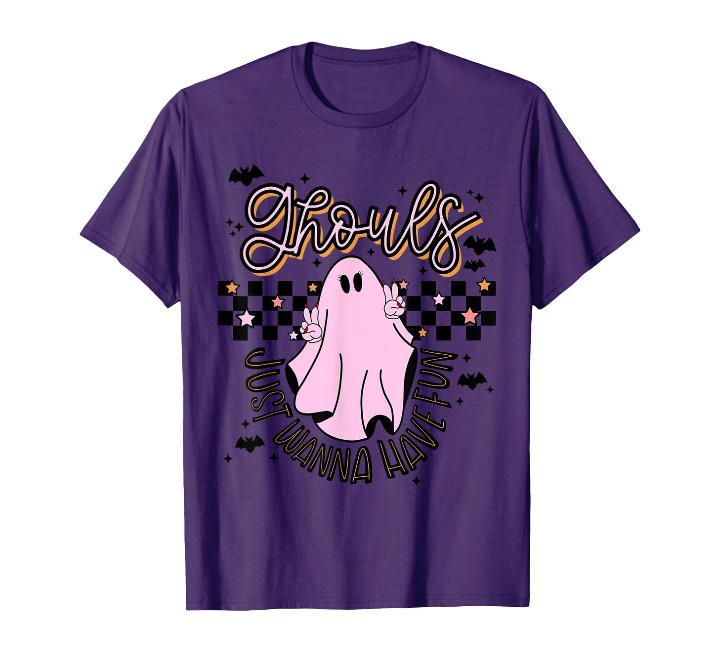 Ghouls just want to have fun, pink, peace sign, halloween T-Shirt