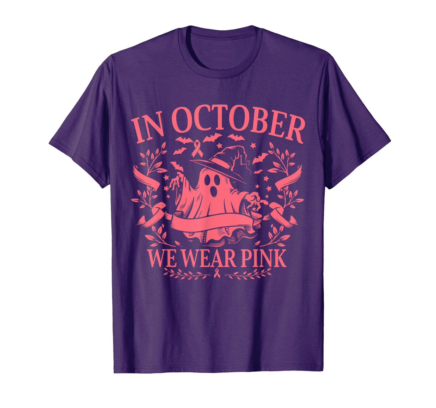 Breast Cancer Awareness In October We Wear Pink Halloween T-Shirt