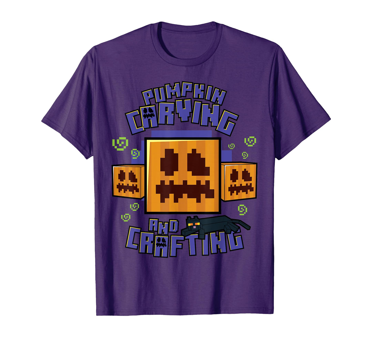 Minecraft Pumpkin Carving And Crafting Halloween T-Shirt