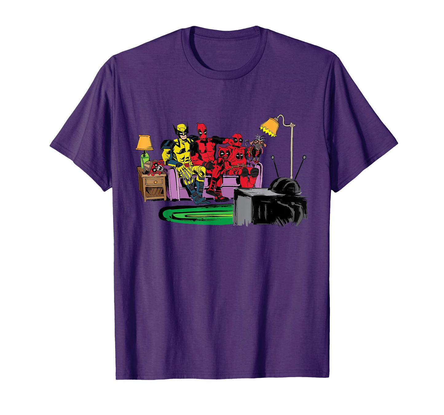 Marvel Deadpool & Wolverine The Simpsons Couch Gag Homage T-Shirt