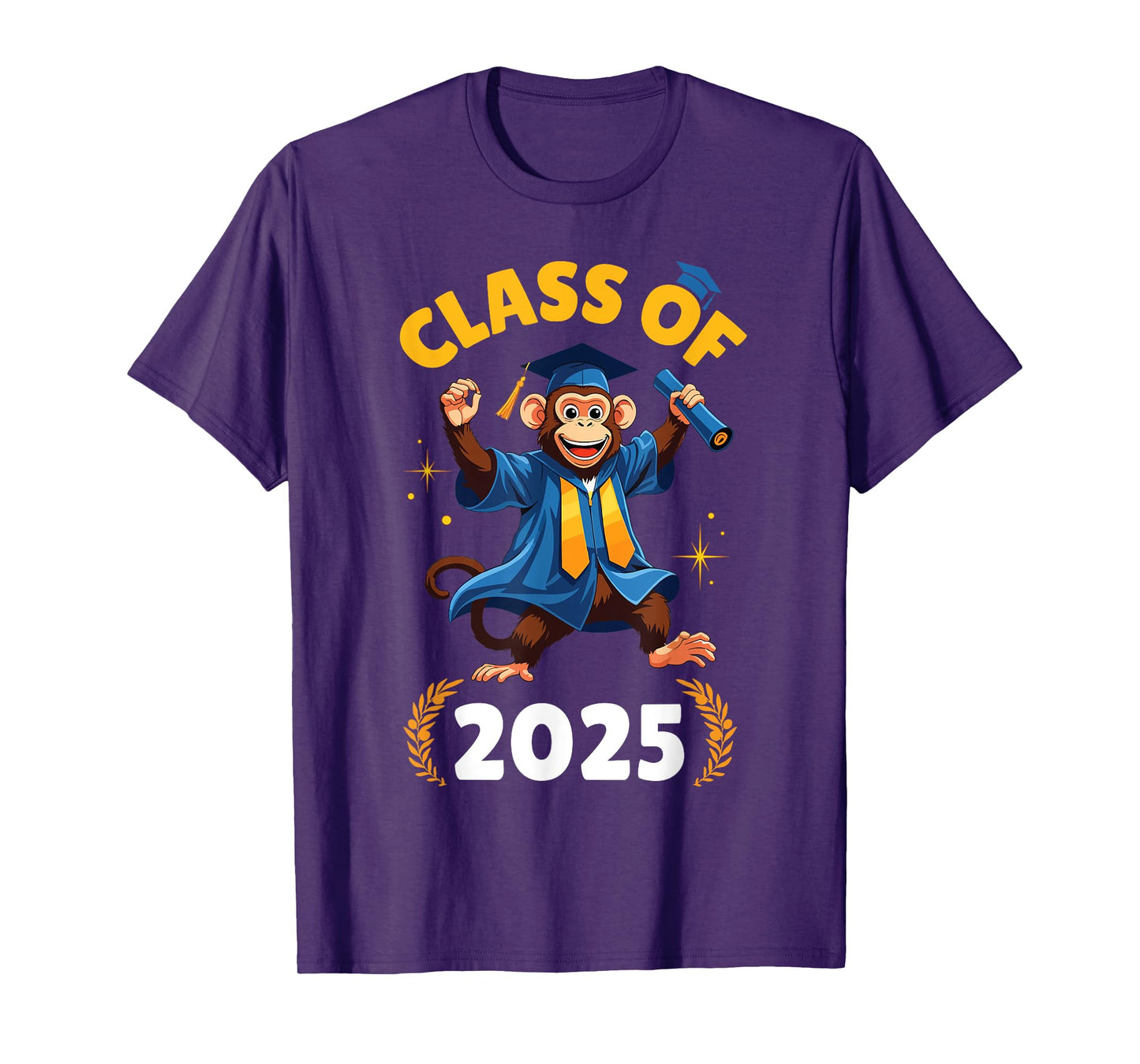 Monkey Senior Class Of 2025 Graduation Day School College T-Shirt