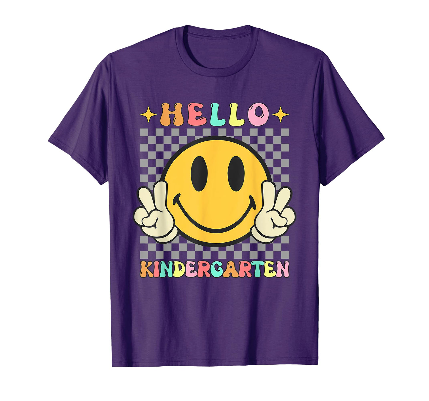 Retro Groovy Kindergarten Back to School Hello Kindergarten T-Shirt