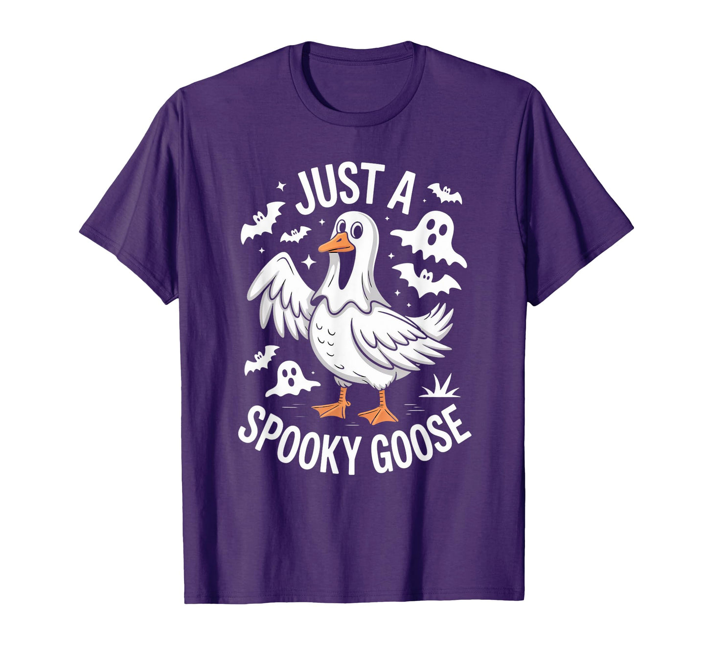 Just a Spooky Goose Halloween Ghost Trick or Treat Fun T-Shirt