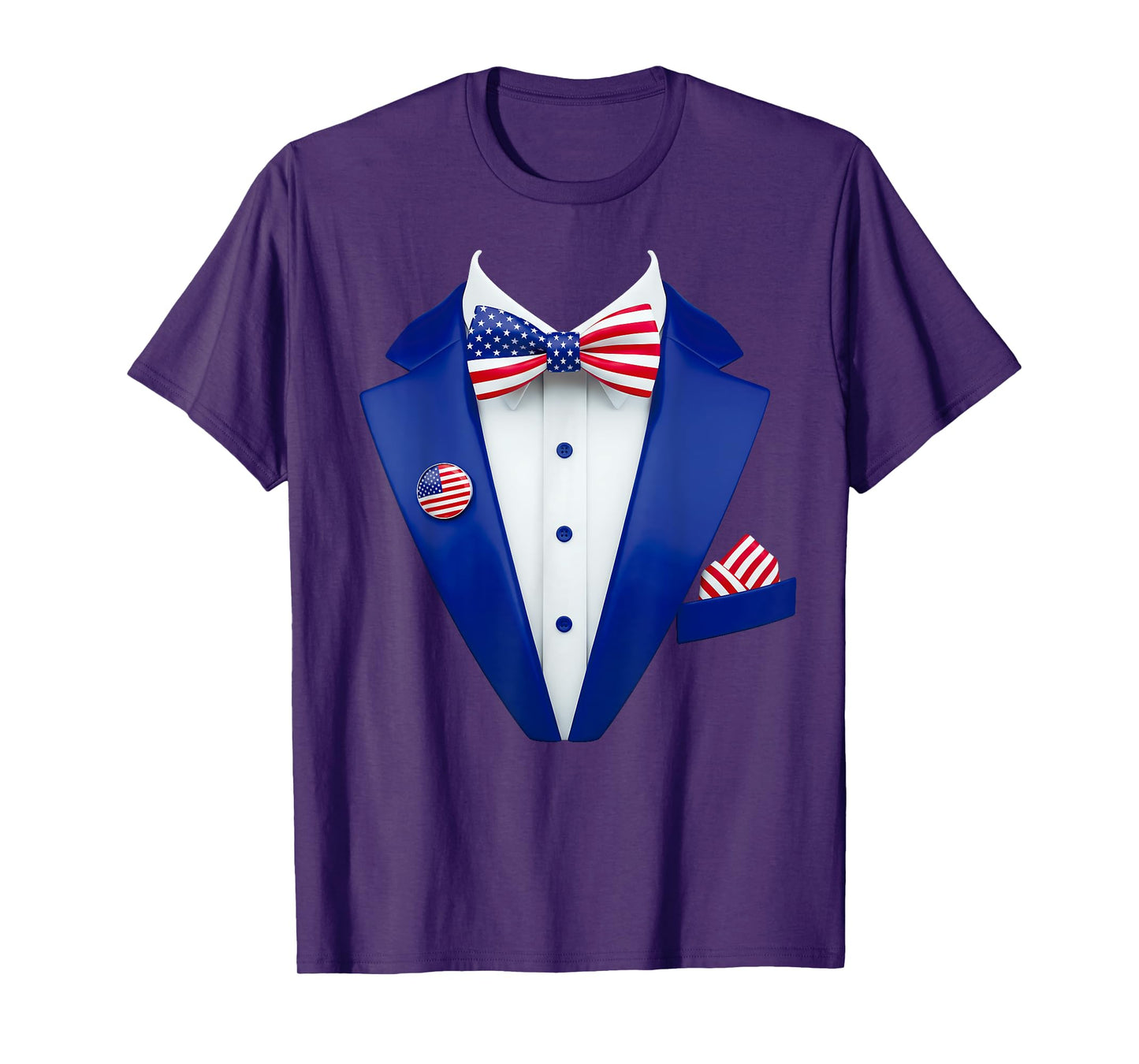 Patriotic Tuxedo with Tie A Funny USA Design for Weddings T-Shirt
