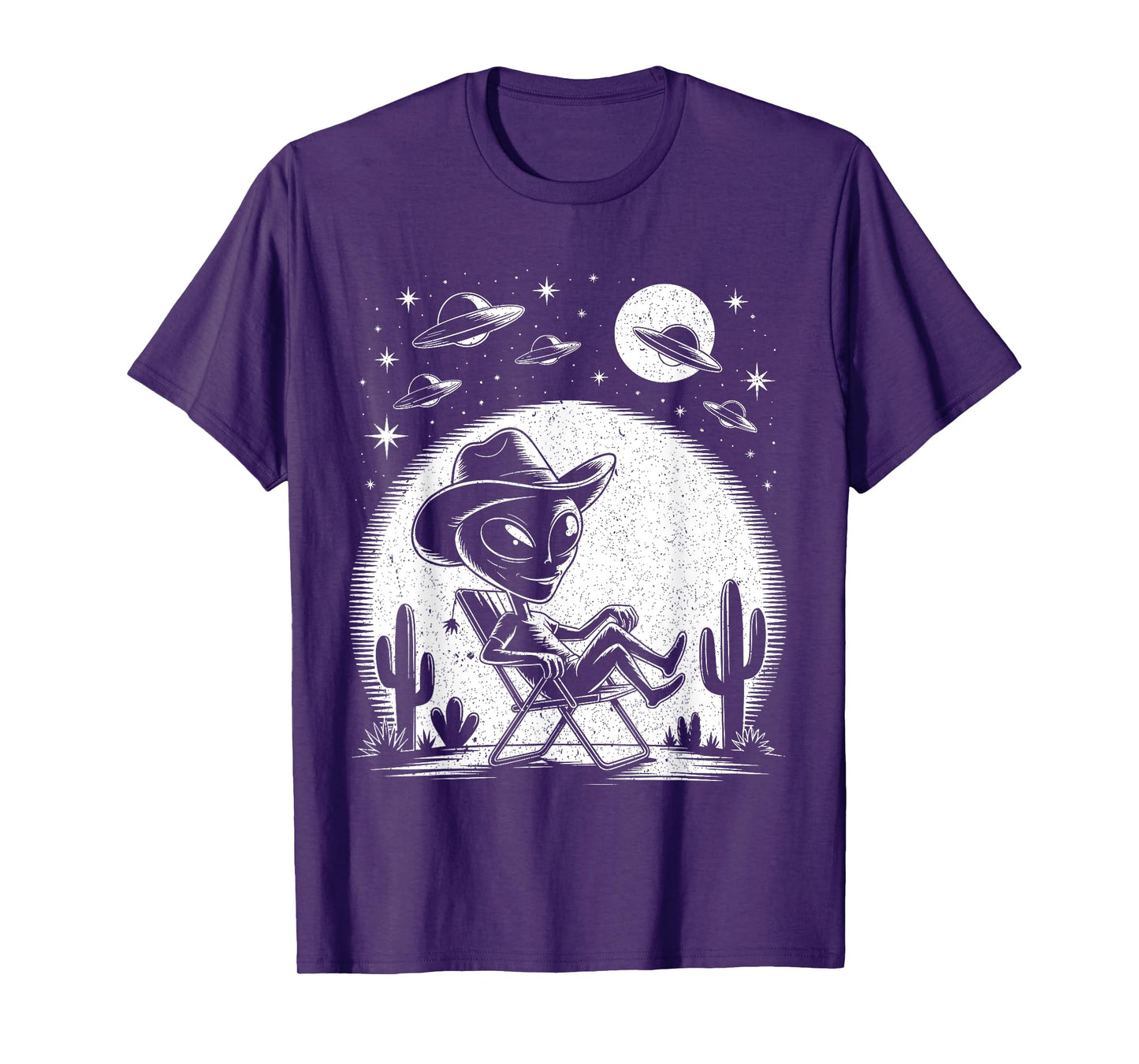 Alien Cowboy in Desert Funny UFO Halloween Costume T-Shirt