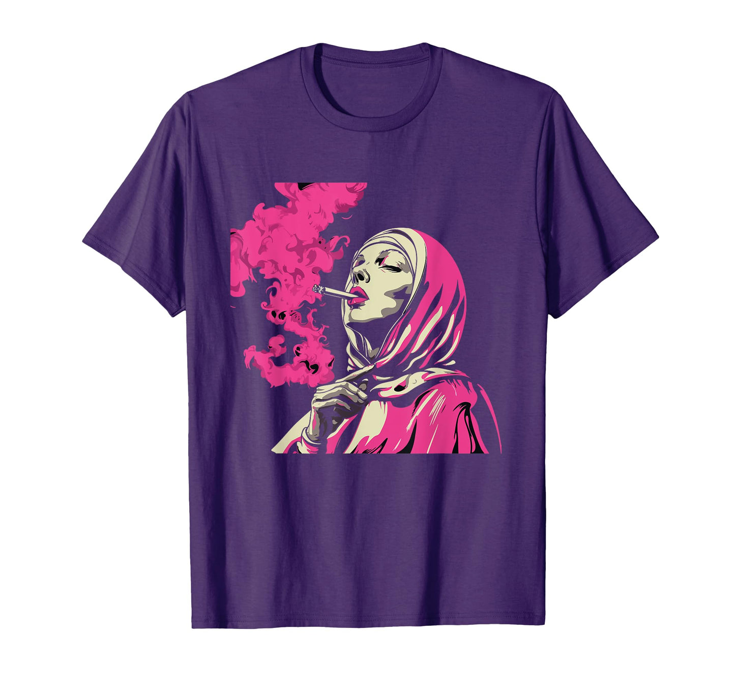 Vibrant Smoking Unholy Nun Woman Streetware Men Women T-Shirt