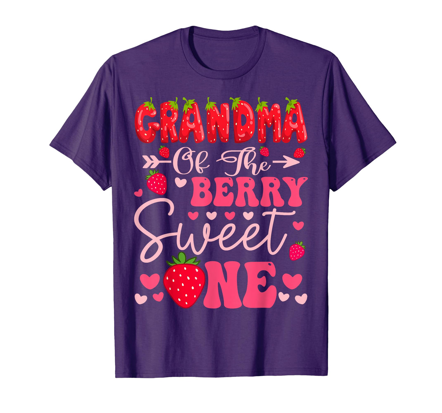 Grandma Of The Berry Sweet One Strawberry 1St Birthday Girl T-Shirt