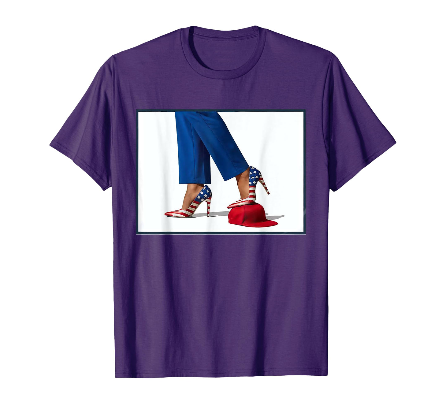 Kamala Harris High Heels Stepping On Red Maga Hat T-Shirt