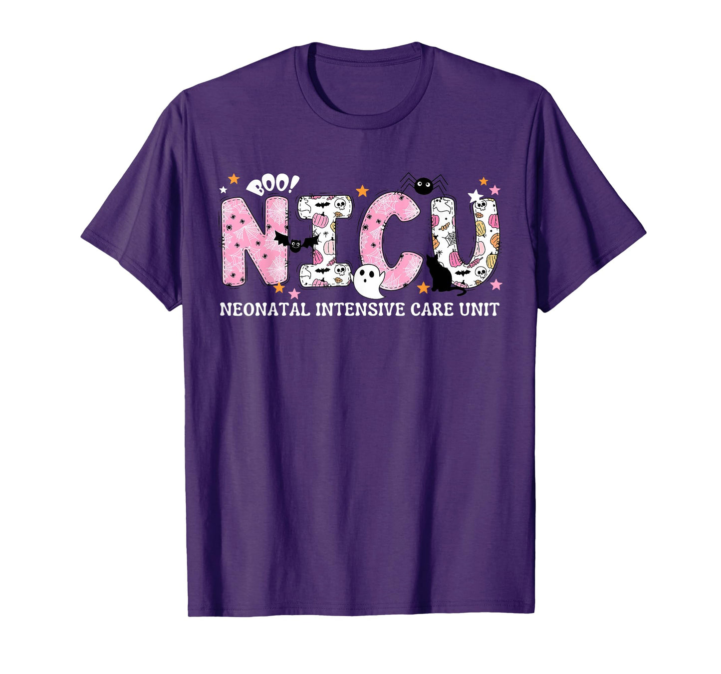 NICU Nurse Halloween Spooky Pumpkin Neonatal Intensive Care T-Shirt