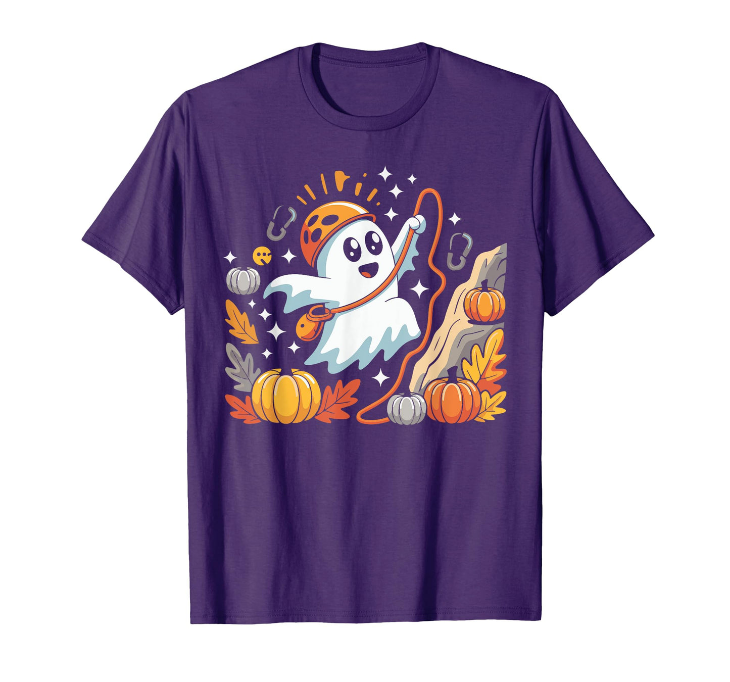 Halloween Rock Climbing Ghost Costume Fall Outdoors Men Boys T-Shirt
