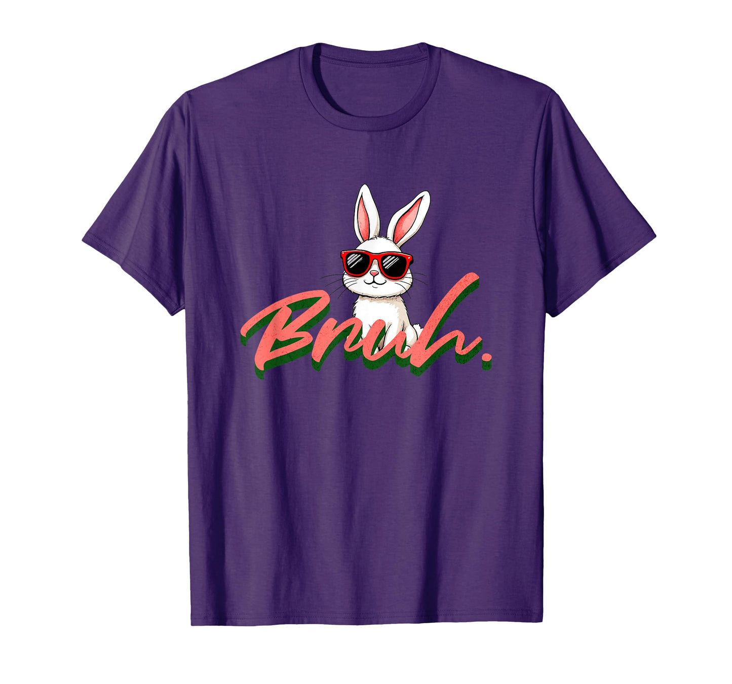 Bruh Funny Happy Easter Bunny with Sunglasses Kids Boys Men T-Shirt