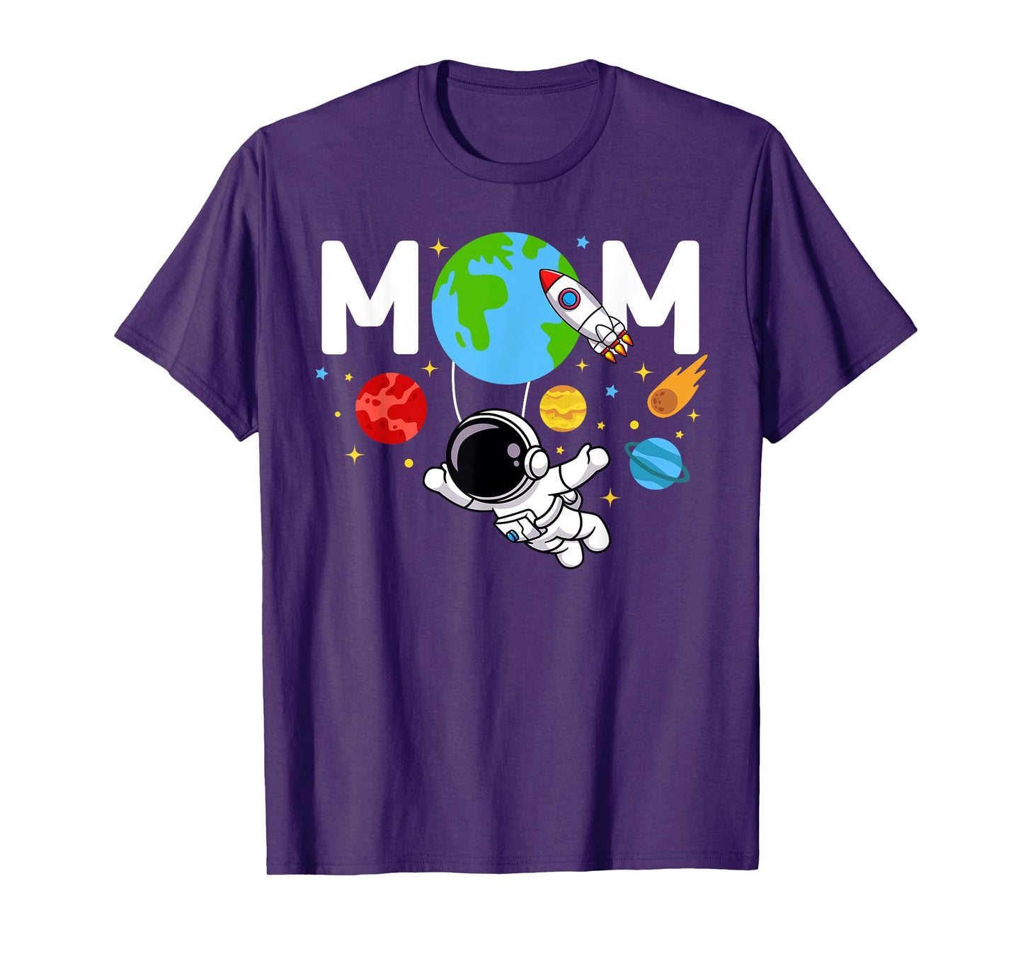 Mom Mommy Mother Space Astronaut Birthday Family Matching T-Shirt