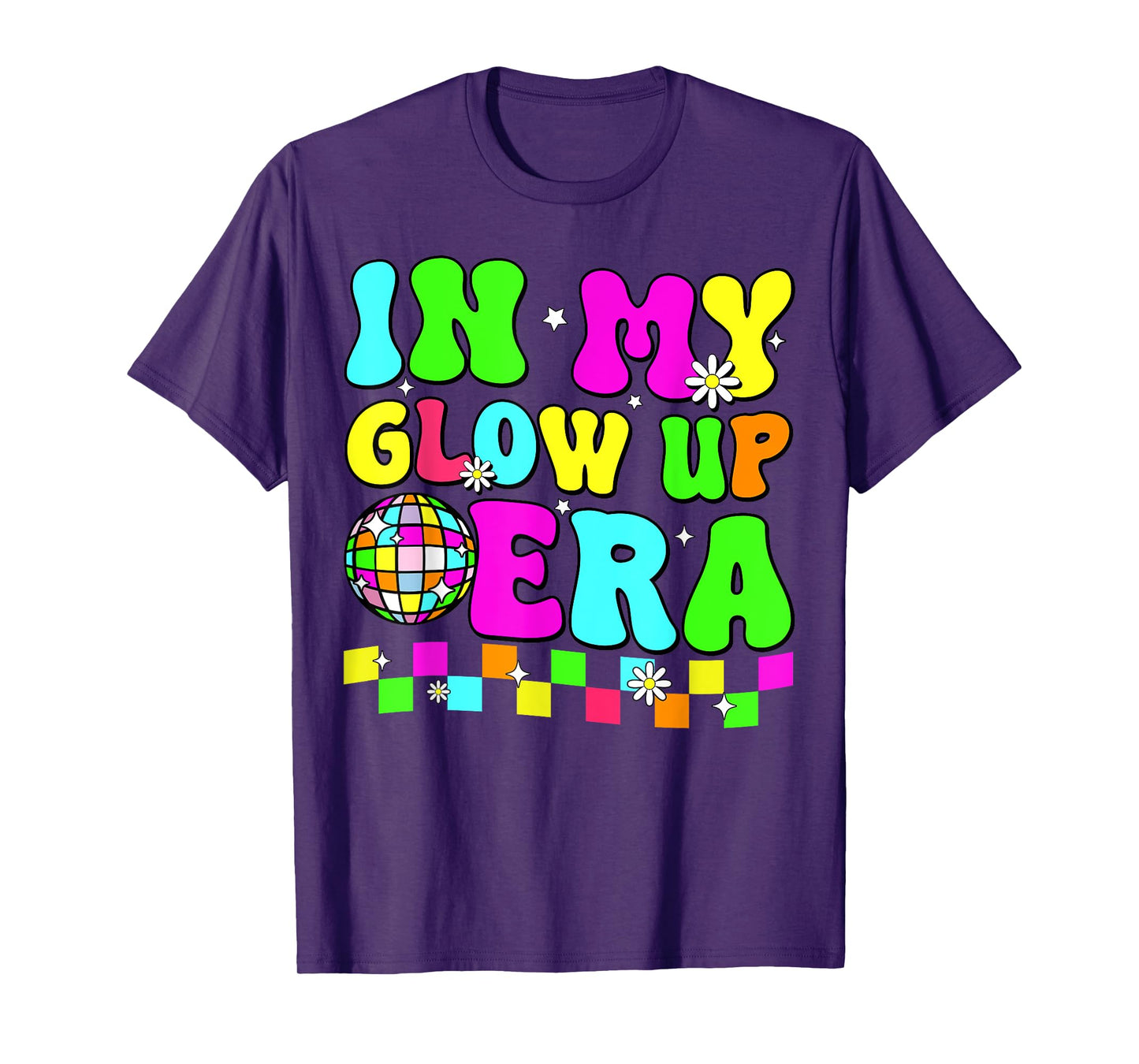 In My Glow Up Era Groovy Retro Colorful Boys Girls Kids T-Shirt