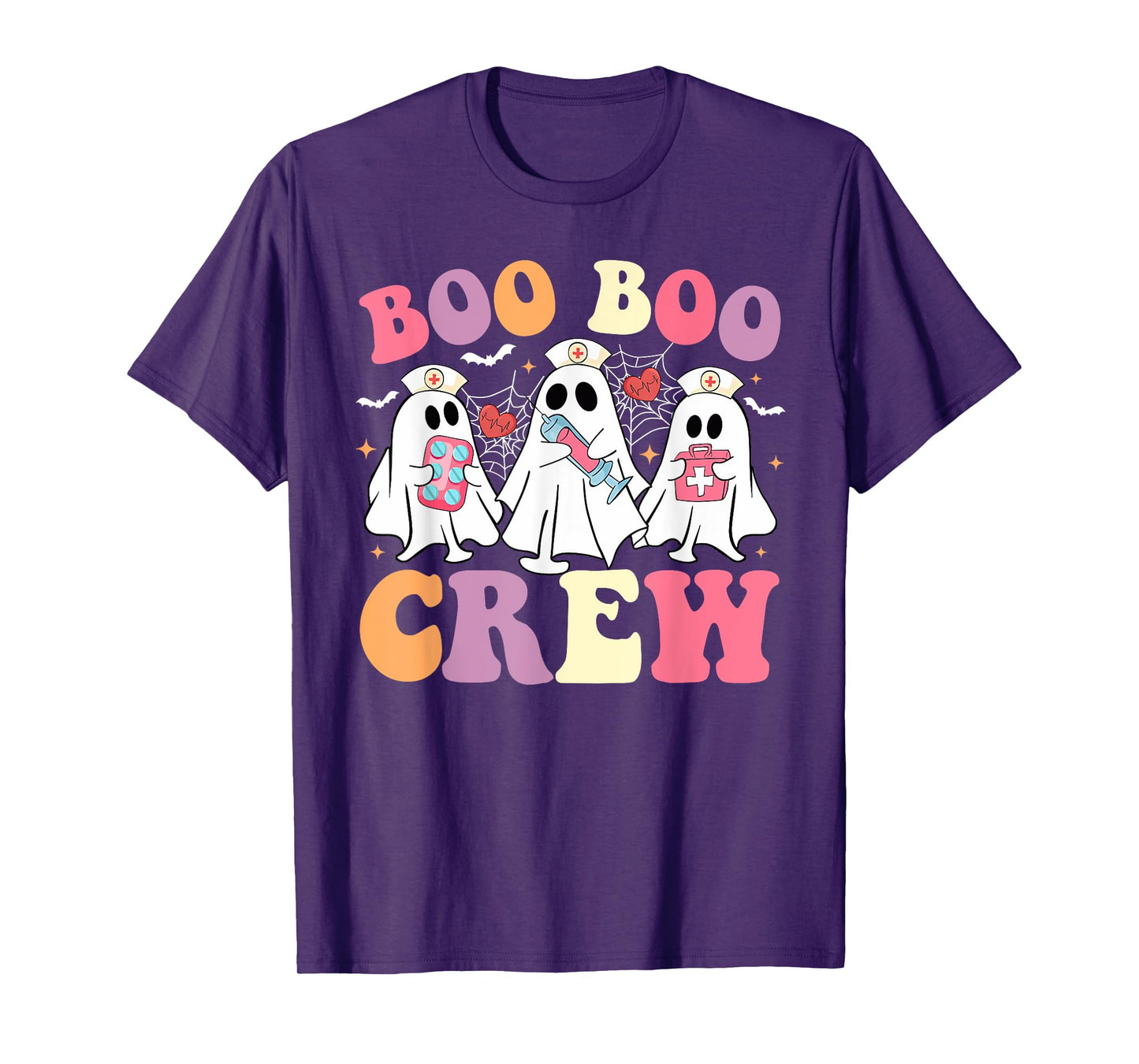 Funny Boo Boo Crew Halloween Costume Nurse Spooky Ghost T-Shirt