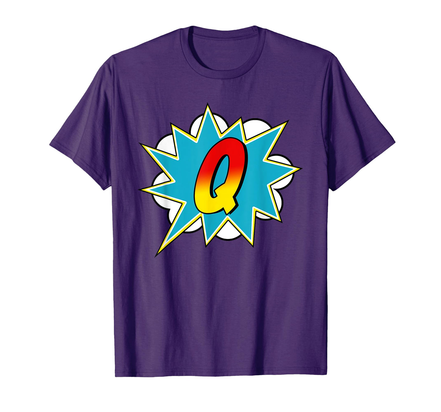 Letter Q Superhero Name Comic Letter Retro Costume T-Shirt