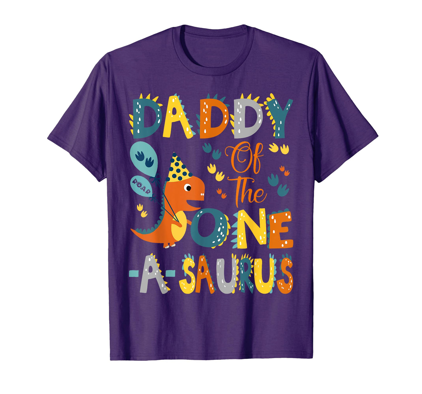 Dinosaur T-Rex 1St Birthday Matching Family Daddy Of The One-A-Saurus Unisex-Kids T-Shirt Black Small Modern Classic Cartoon Dinosaur Birthday T-Shirt