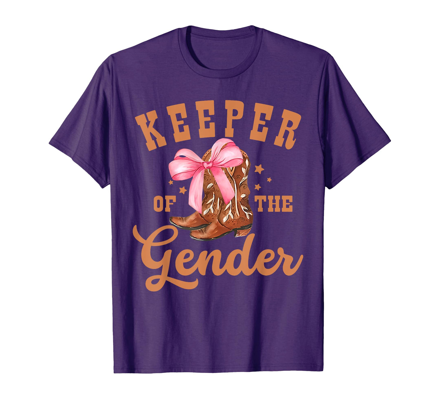 Keeper of The Gender Bow Or Cowboy Boot Gender Reveal T-Shirt