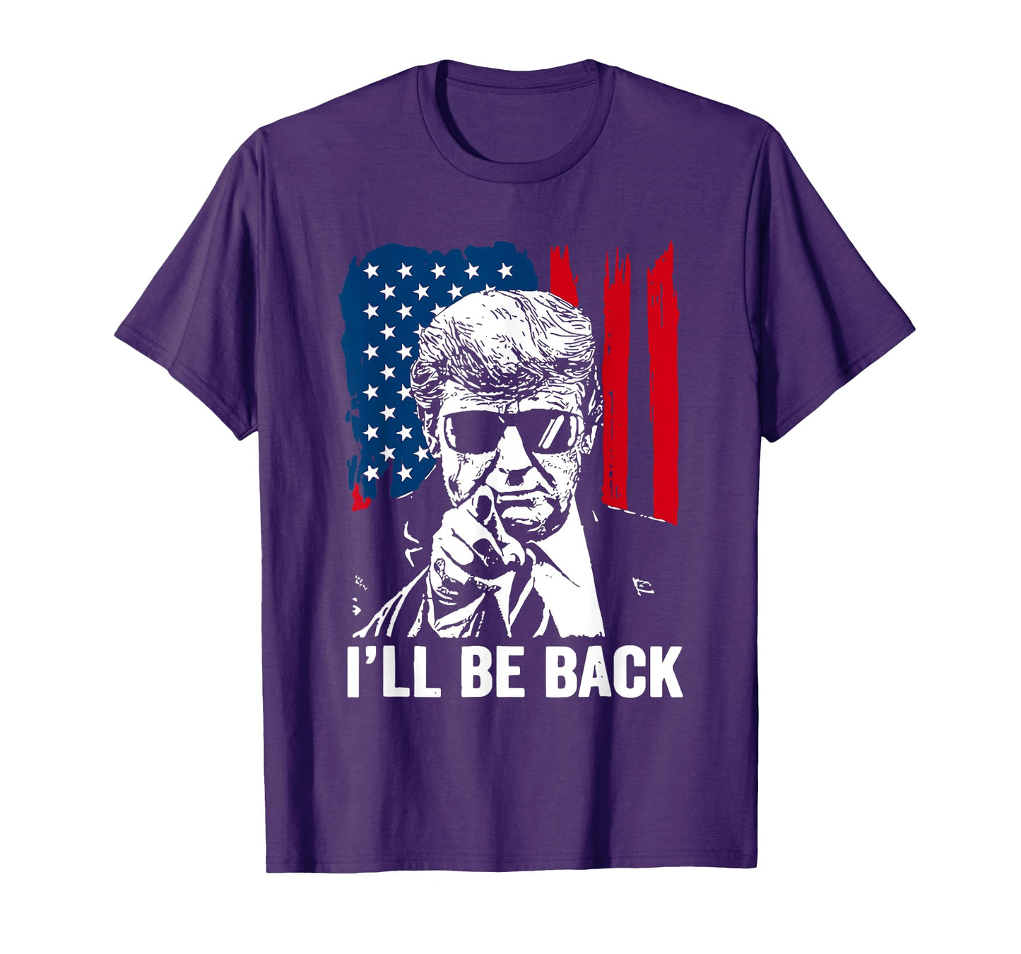 Vintage I'll Be USA Back Trump American Flag For Men Women T-Shirt