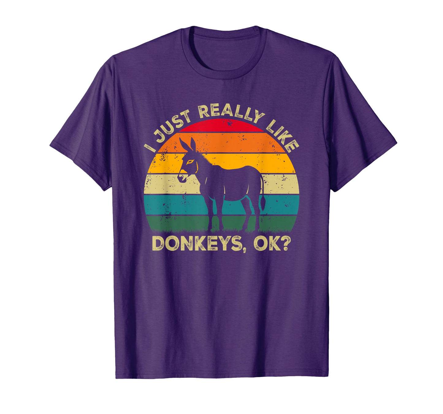 I Just Really Like Donkeys, OK? Funny Donkey Retro T-Shirt