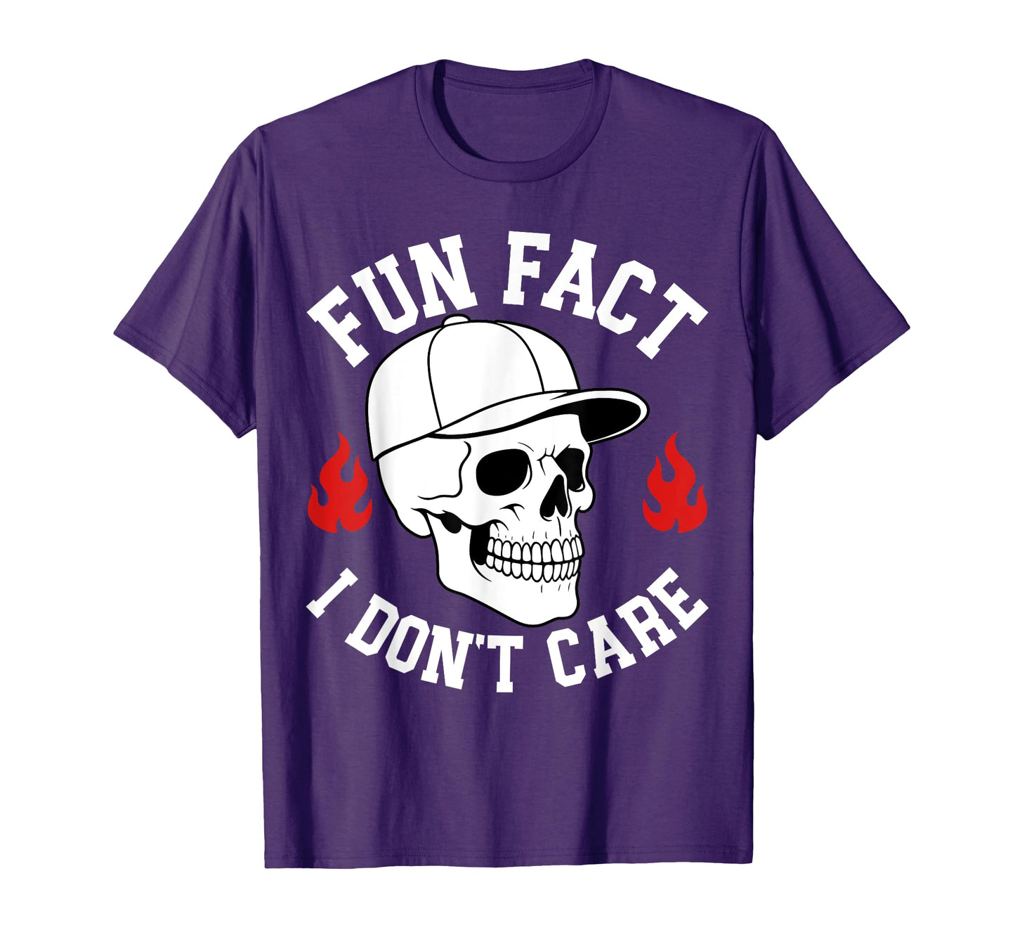 Funny Fun Fact I Don't Care Skeleton Sarcastic Adult Humor T-Shirt