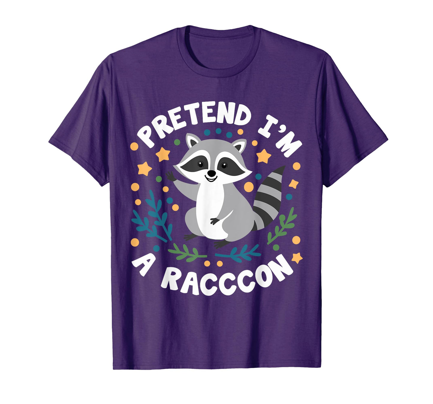 Pretend I'm A Raccoon Funny Lazy Halloween Matching Costume T-Shirt