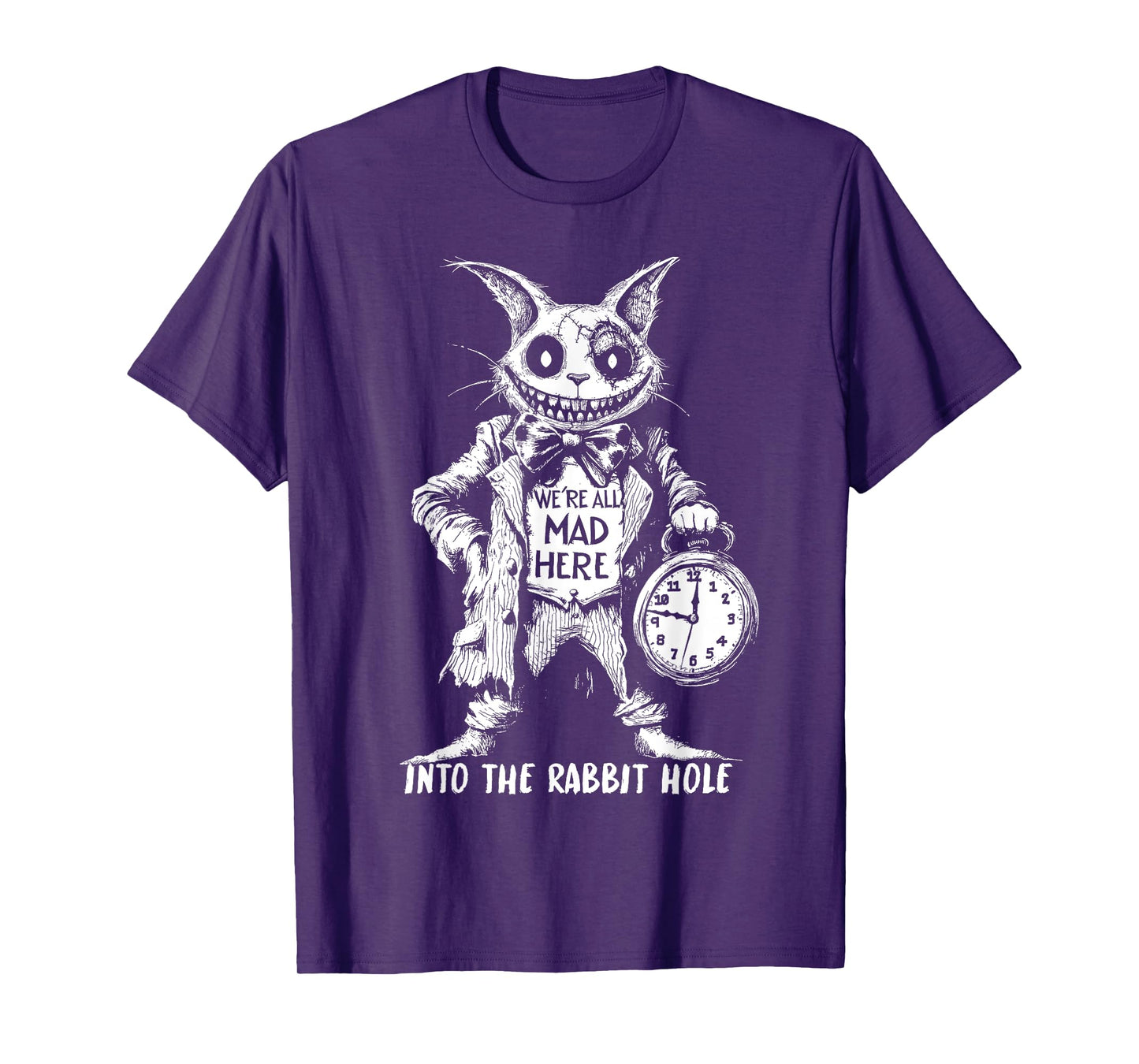 Creepy Cheshire Cat in Wonderland Gothic Fantasy Art Horror Men Women T-Shirt