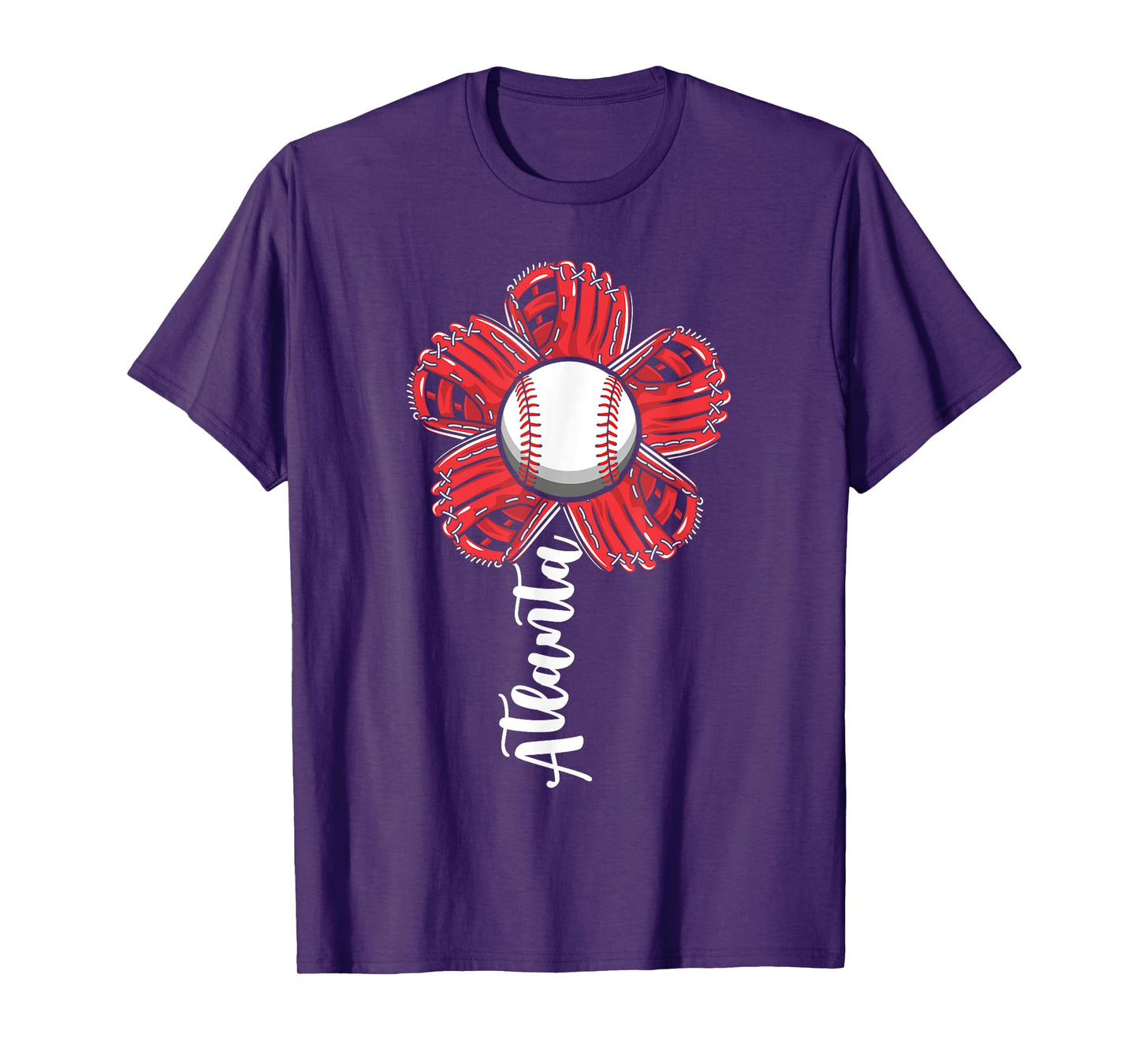 Cute Flower Atlanta Retro Baseball Lover Game Day T-Shirt